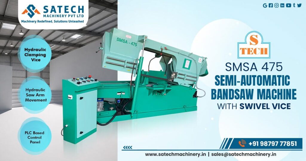475 mm Semi-Automatic Bandsaw Machine with Swivel Vice in Anantapur
