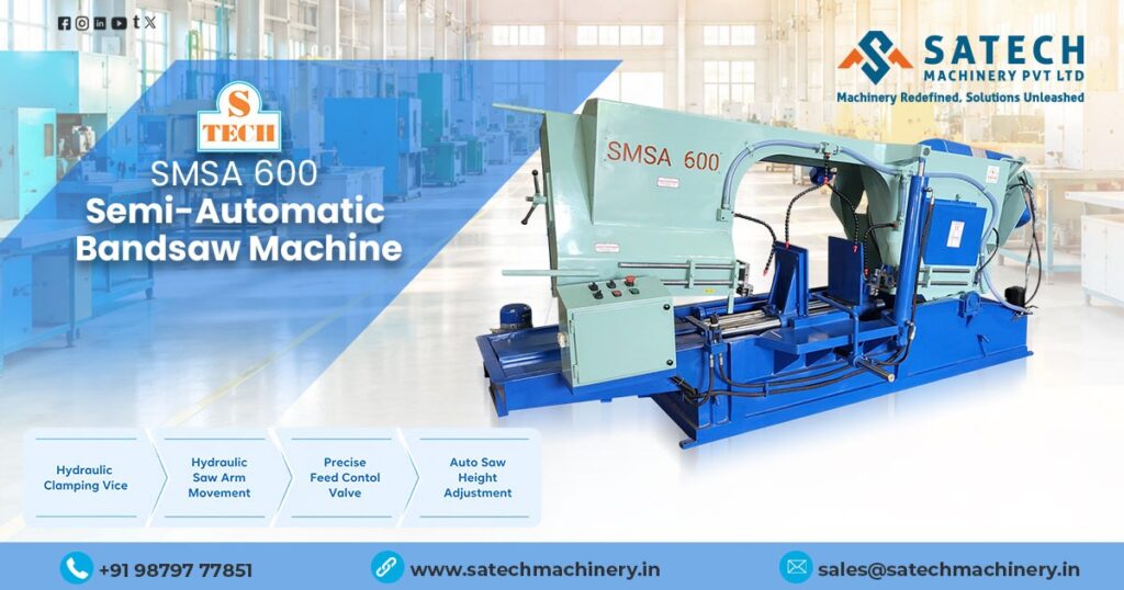 600 MM Semi-Automatic Bandsaw Machine Manufacturer and Supplier in Vijayawada