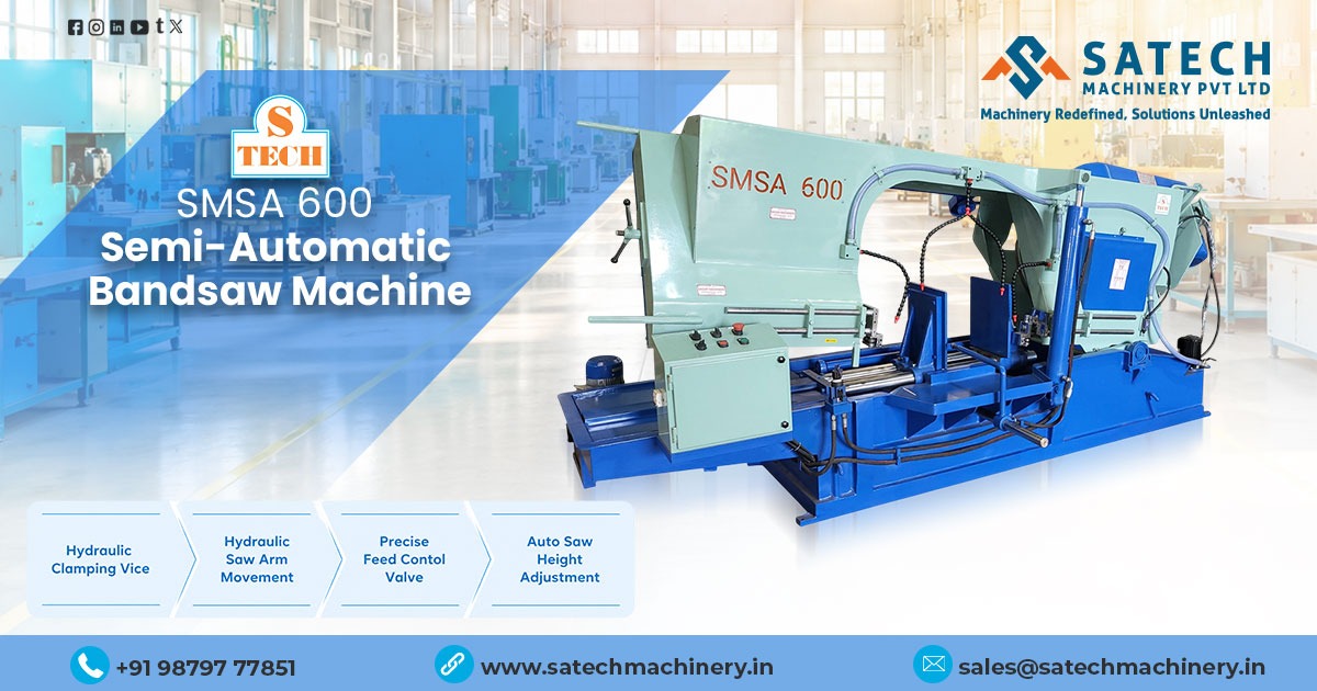 600 MM Semi-Automatic Bandsaw Machine Manufacturer and Supplier in Vijayawada
